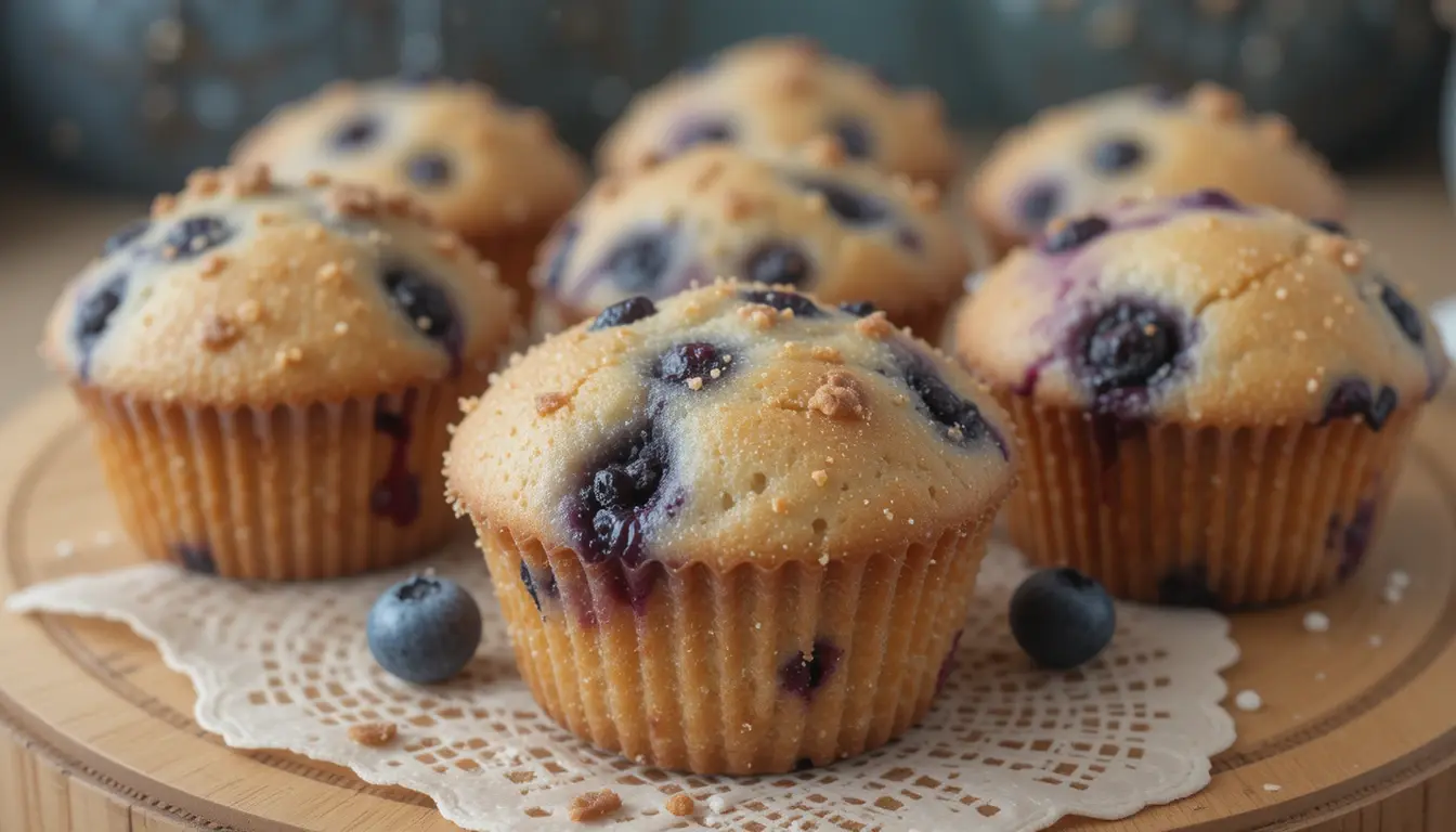 Sourdough Blueberry Muffins