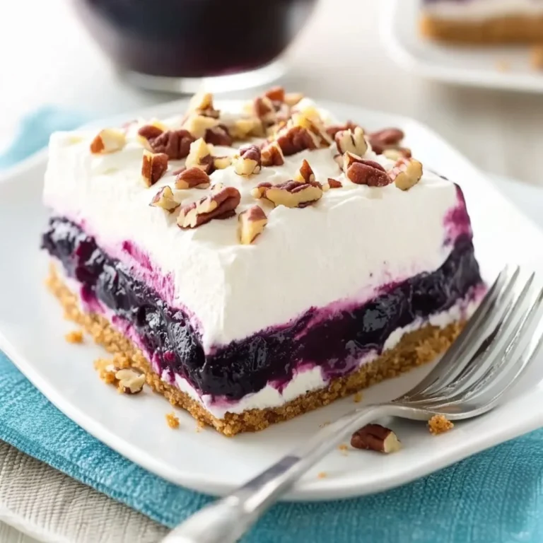 Delicious Blueberry Fluff Delight dessert with fresh blueberries and fluffy texture