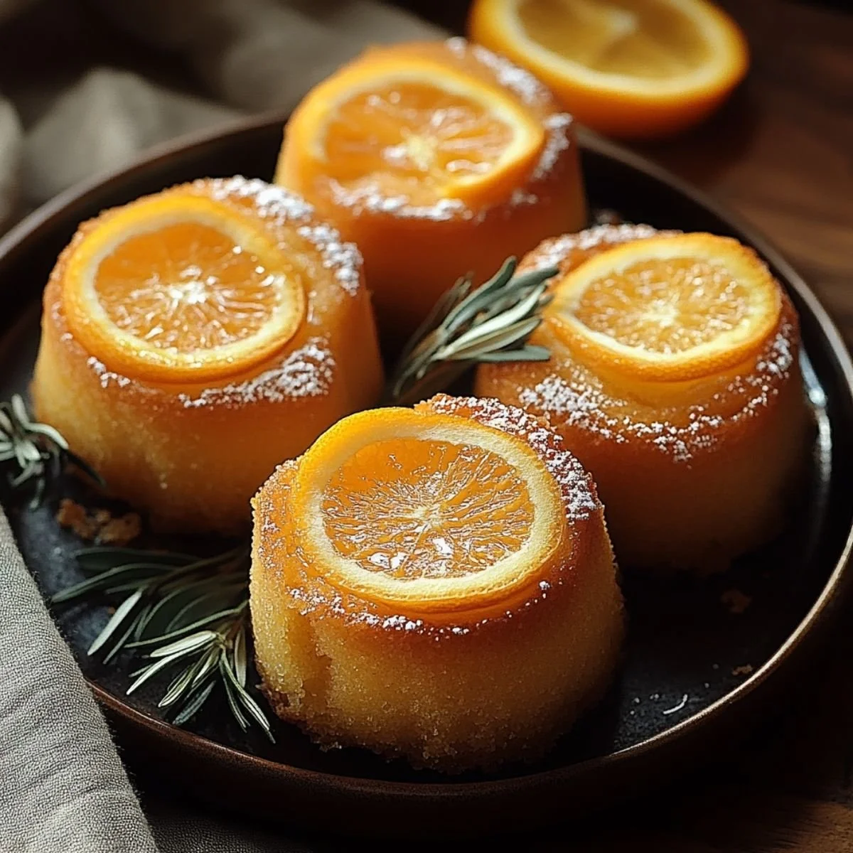 Delectable orange ginger honey cakes, showcasing a delightful blend of sweet and spicy flavors.