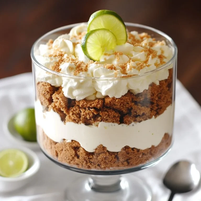 Delicious Key Lime Pie Trifle dessert with layers of lime cream and graham crackers