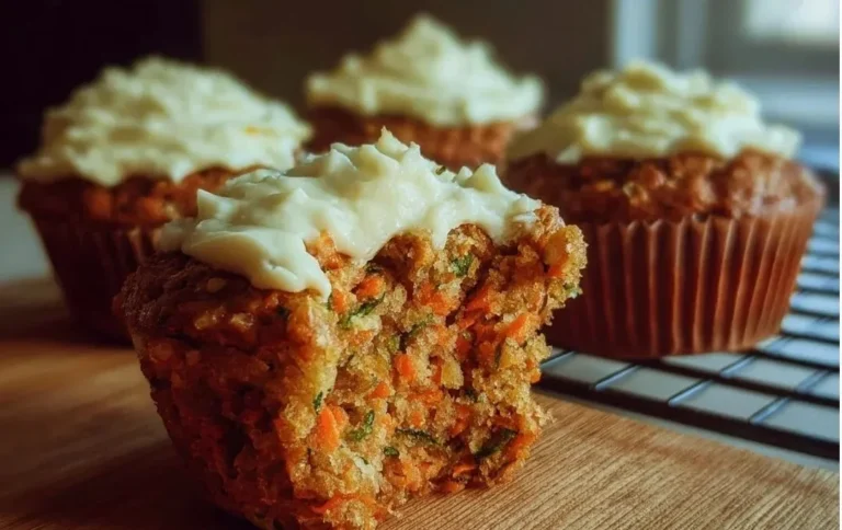 Delicious Carrot Apple Zucchini Muffins with Cream Cheese Frosting