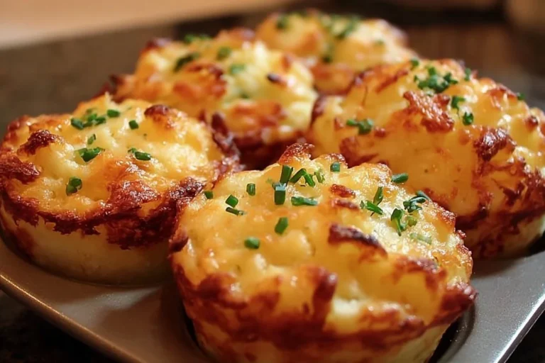 Delicious cheesy mashed potato puffs served in a bowl