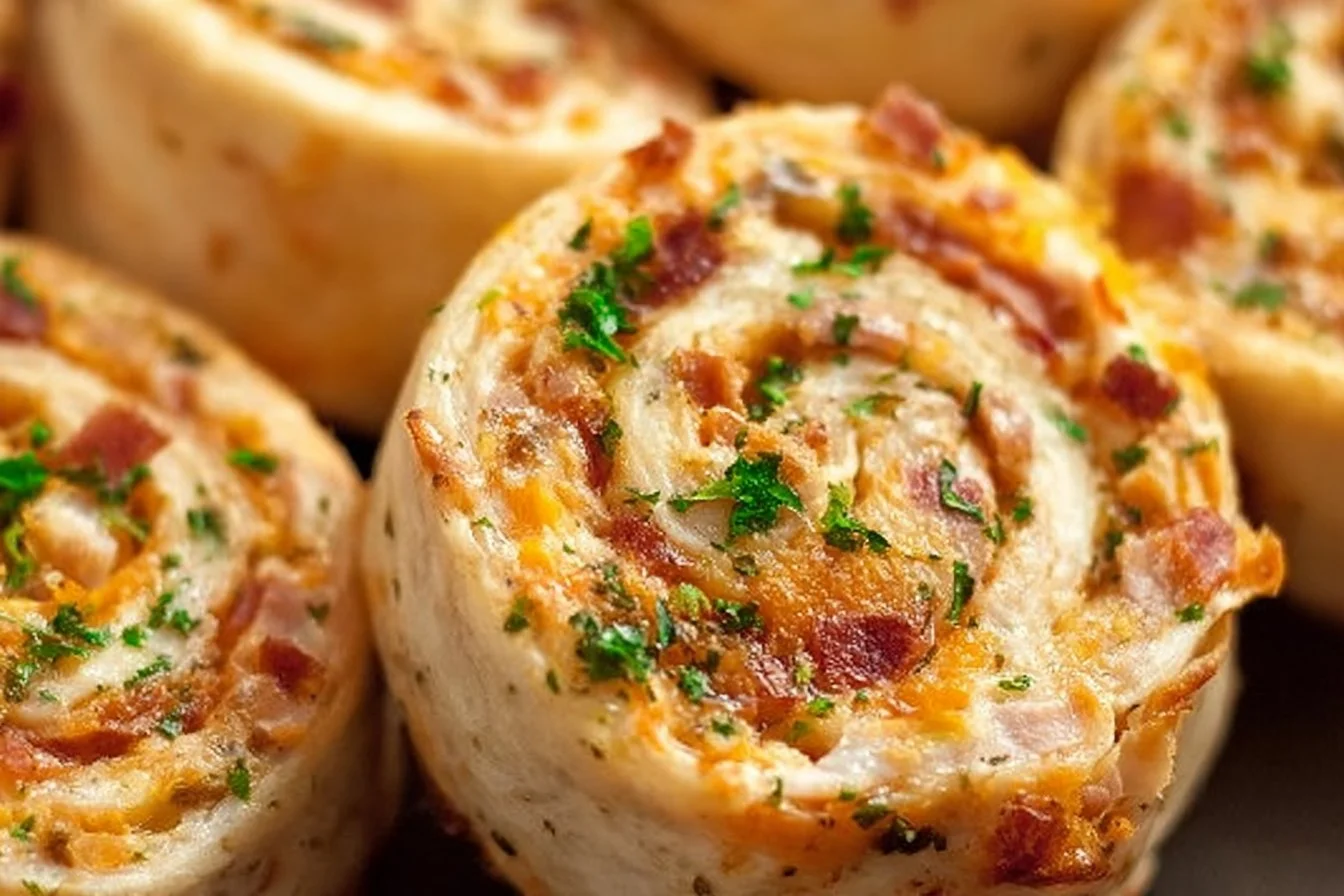 Crack Chicken Pinwheels served on a platter with dipping sauce