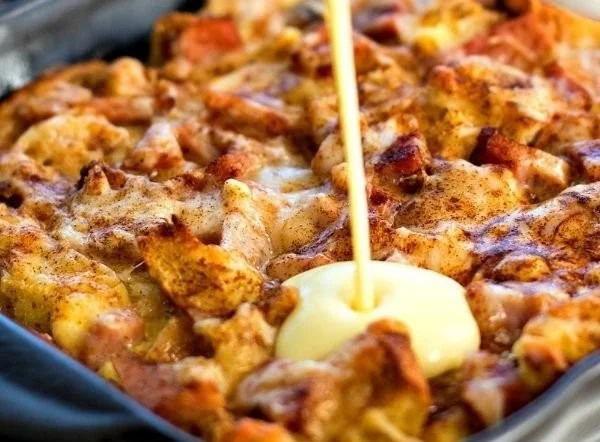 Deliciously baked Overnight Eggs Benedict Casserole ready to serve