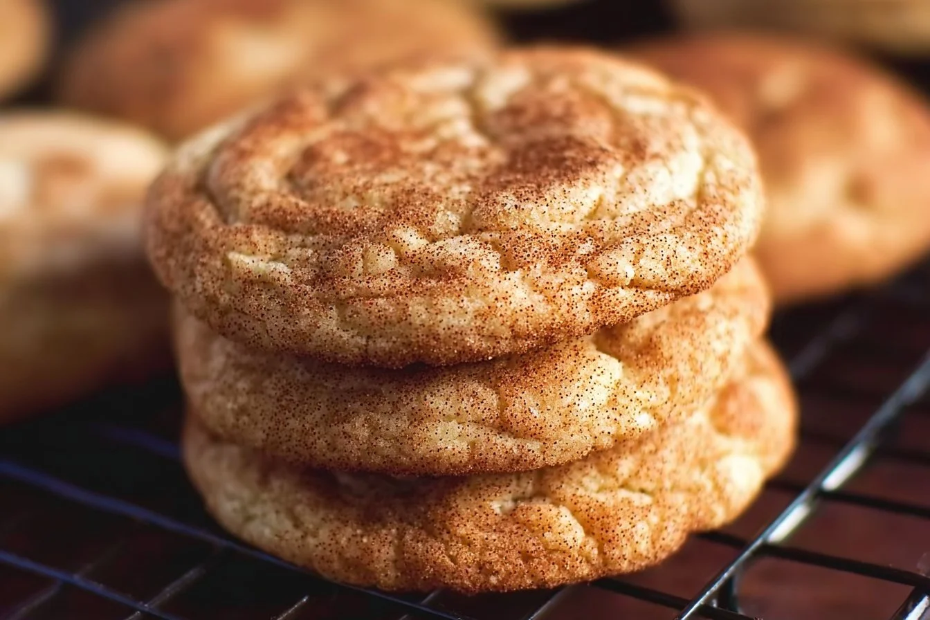 Delicious homemade snickerdoodle cookies fresh from the oven