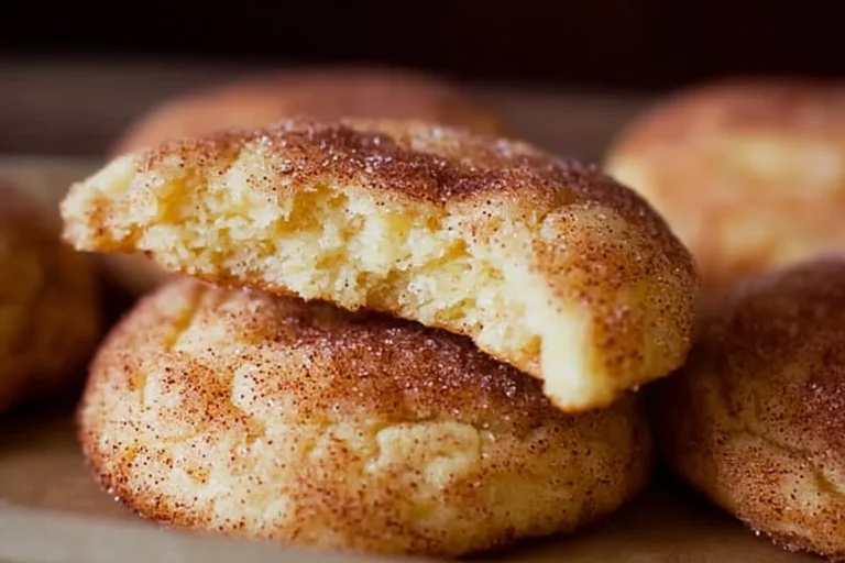 Freshly baked Snickerdoodle cookies with a cinnamon sugar coating