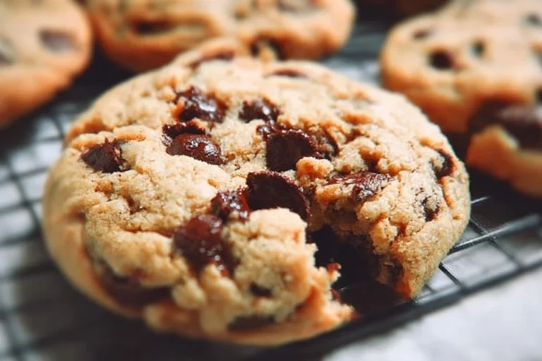 Deliciously soft chocolate chip cookies stacked on a plate