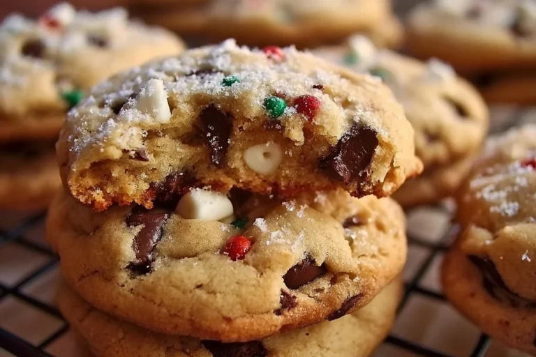 Delicious Winter Wonderland Chocolate Chip Cookies fresh from the oven
