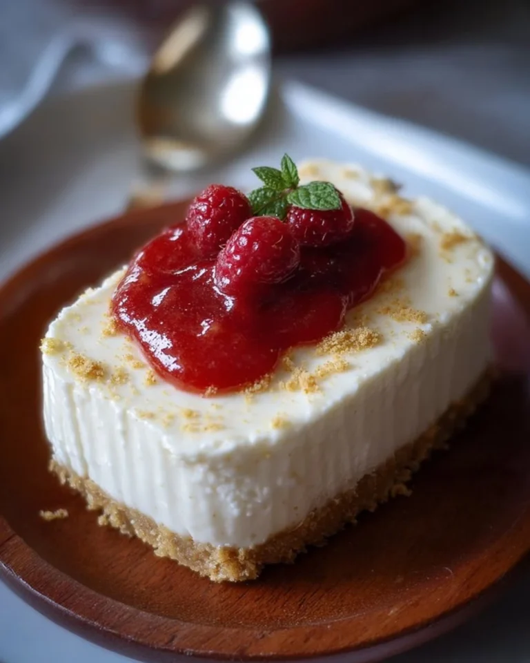 Delicious 2-Ingredient Yogurt Cheesecake topped with fresh berries.
