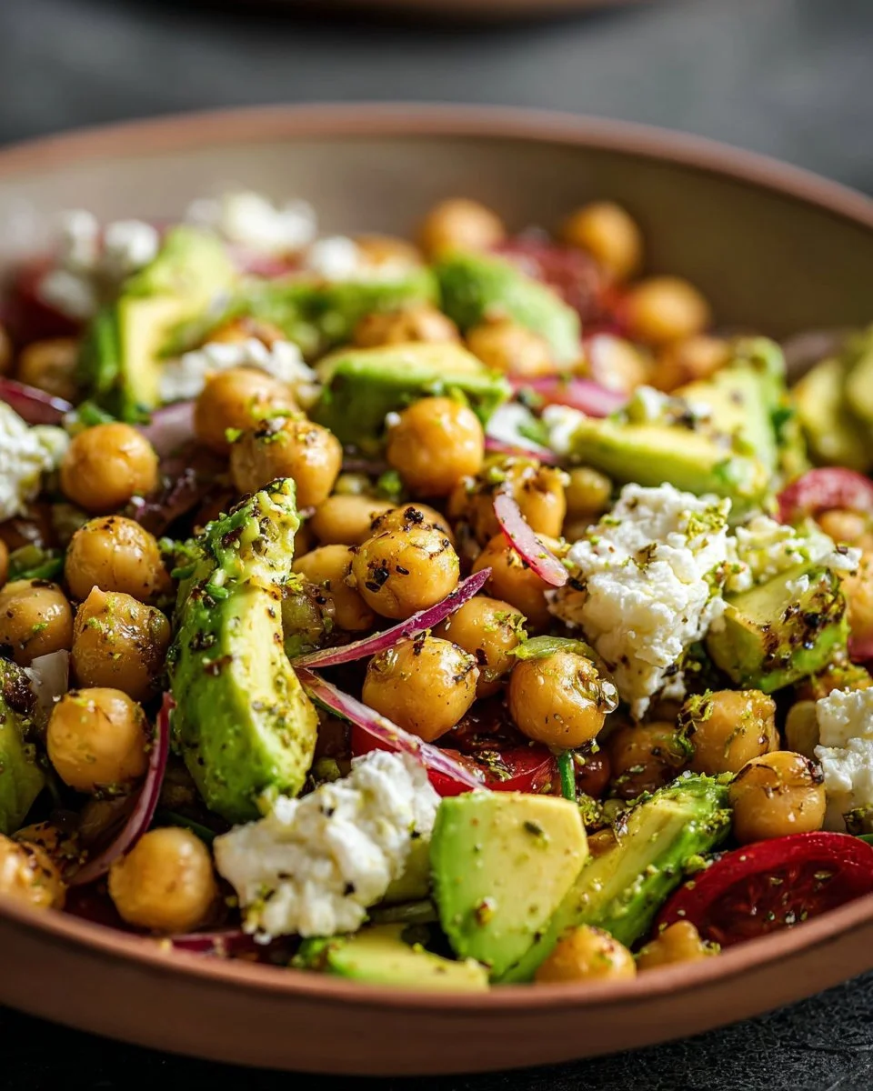 Chickpea Feta Avocado Salad