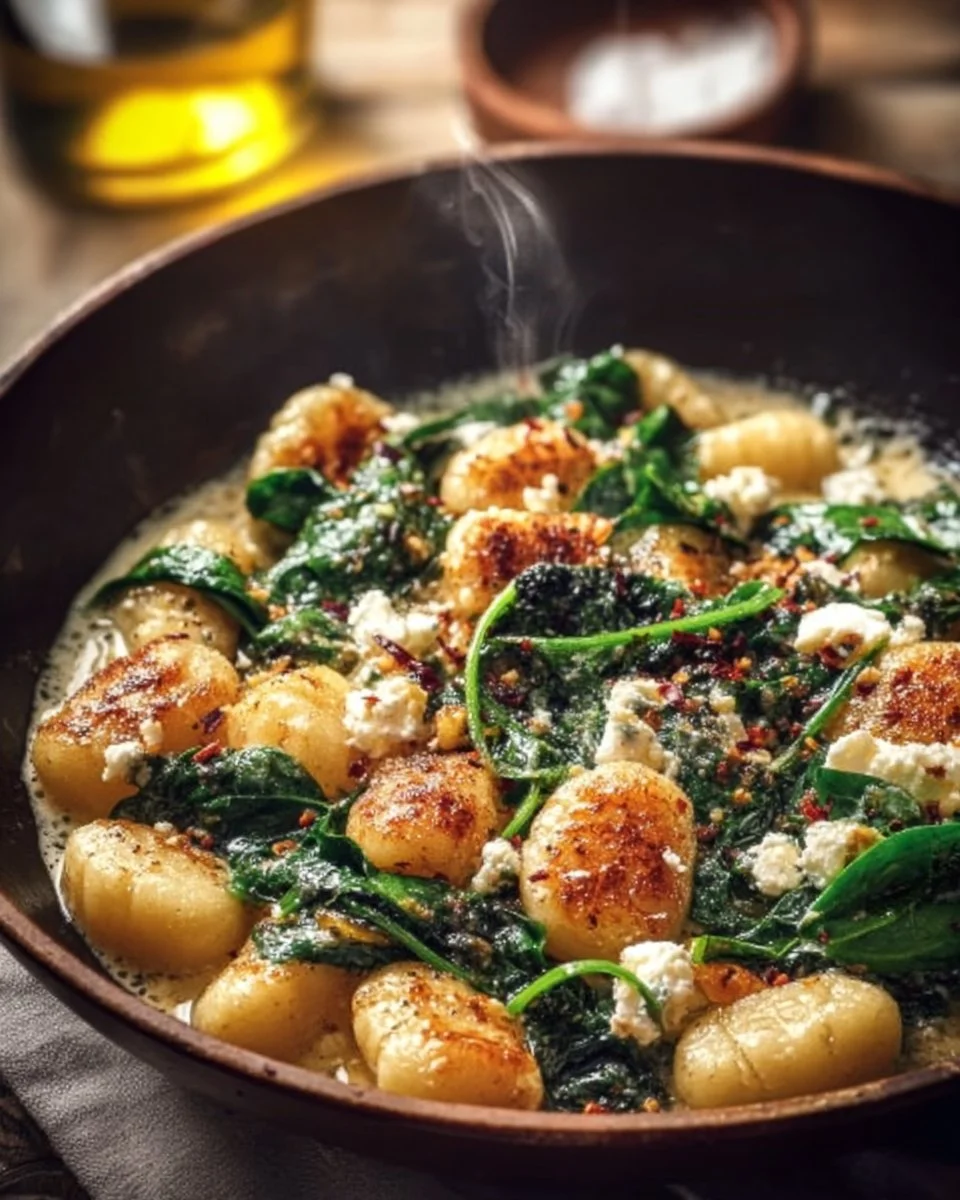 Creamy Gnocchi with Spinach and Feta