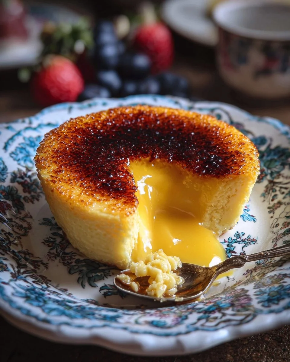 Delicious bowl of easy egg custard topped with nutmeg and cinnamon