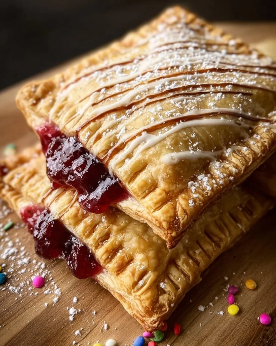 Delicious homemade pop tarts with colorful icing and filling
