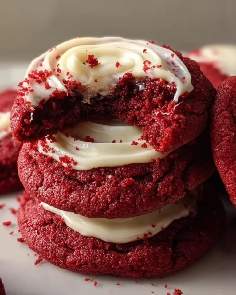 Delicious homemade red velvet cookies with cream cheese frosting