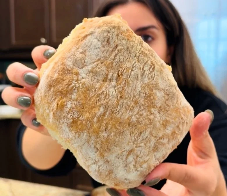 Homemade crusty panini bread made with only 5 ingredients