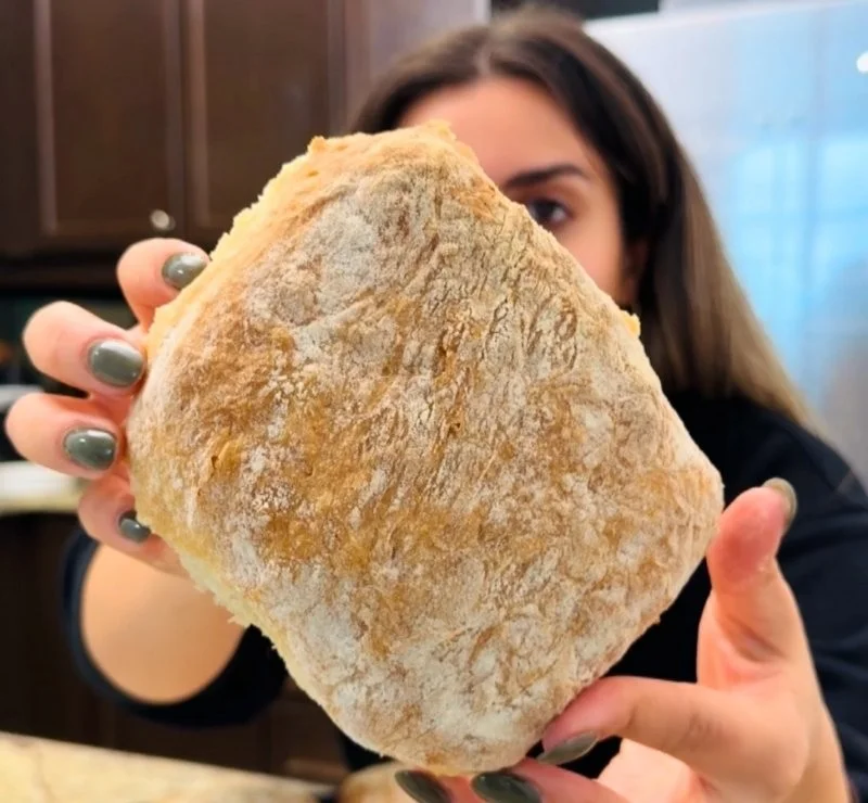 5-Ingredient Crusty Panini Bread (No Knead)