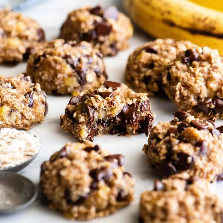 Delicious Banana Oatmeal Cookies on a wooden table