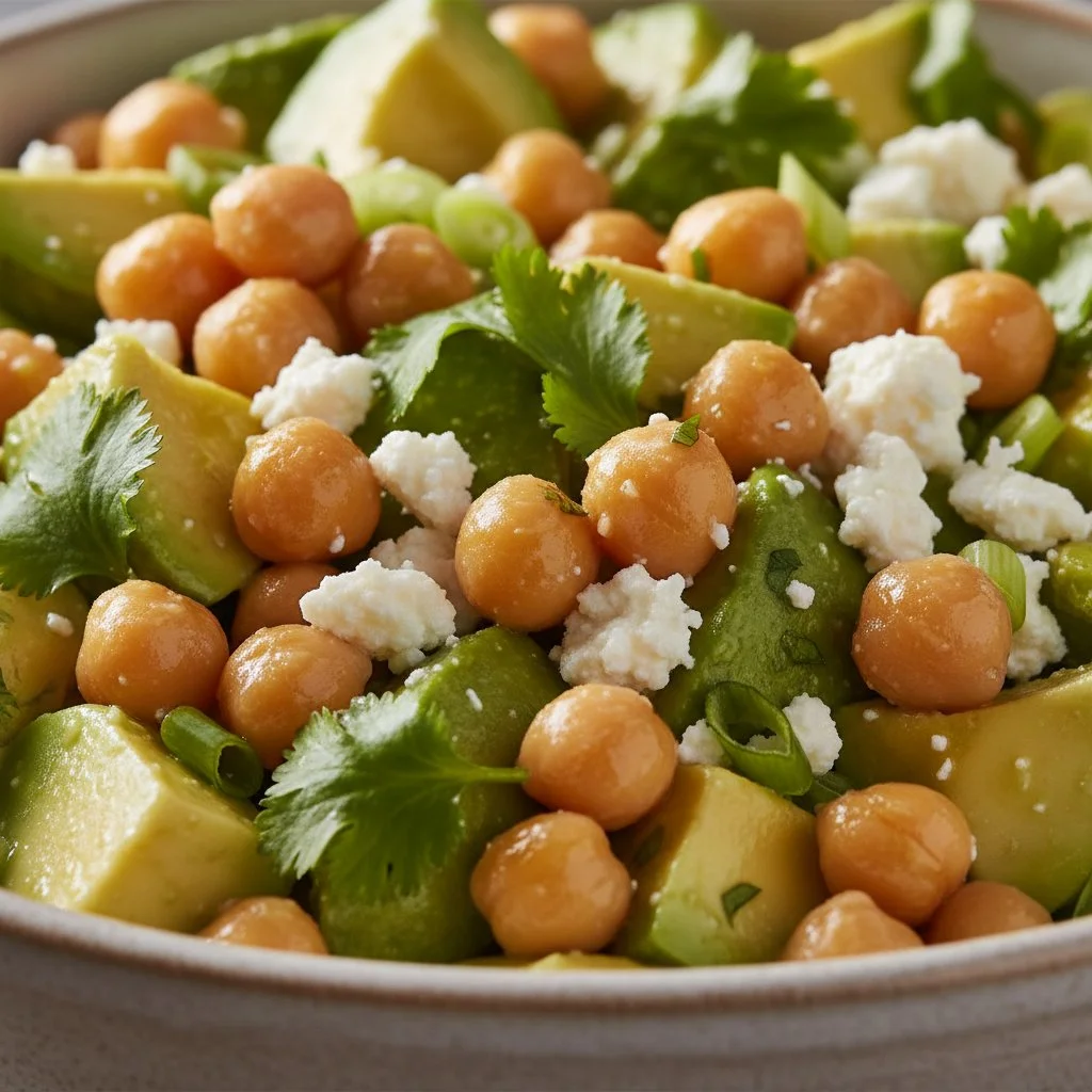 Creamy Chickpea Feta Avocado Salad with Zesty Tahini Twist