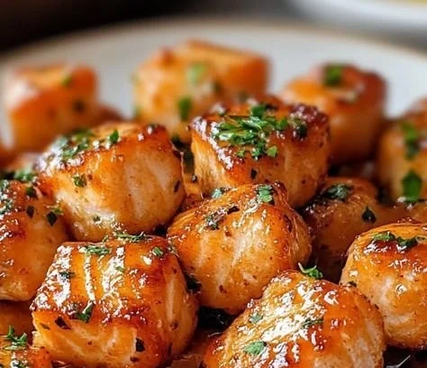 Crispy Air Fryer Honey Garlic Salmon Bites (20-Minutes)