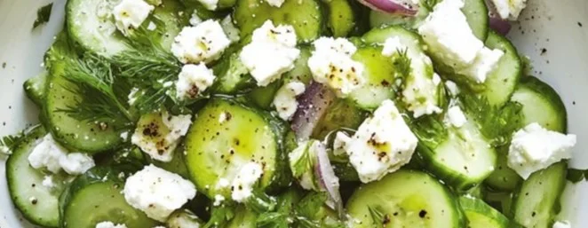 Cucumber Feta Salad with Lemon Greek Vinaigrette