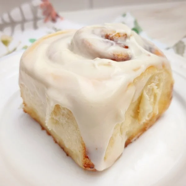 The BEST Bread Machine Cinnamon Rolls with Cream Cheese Icing