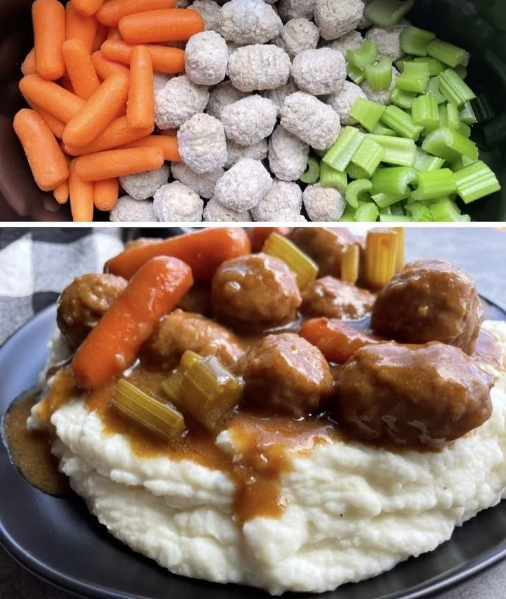 Easy Frozen Meatball Pot Roast (Slow Cooker Dinner Recipe)