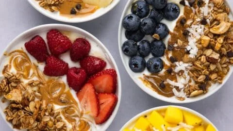 Easy Yogurt Granola Bowls (4 Ways!)