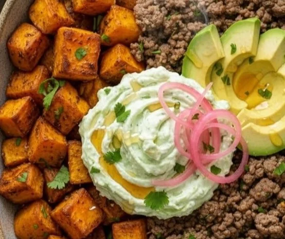 Ground Beef Sweet Potato Bowl