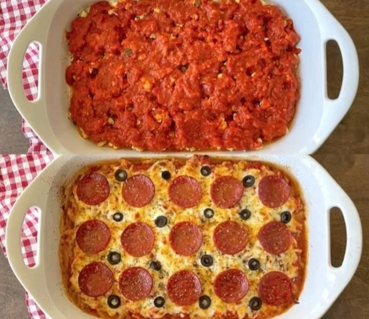 Keto Cauliflower Pizza Casserole