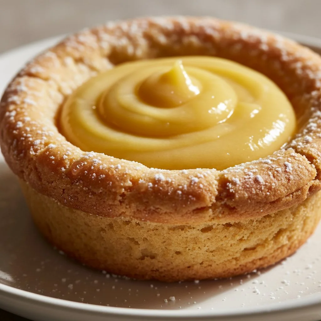 Delicious Lemon Curd Cookie Cups with an Almond Twist, garnished for dessert