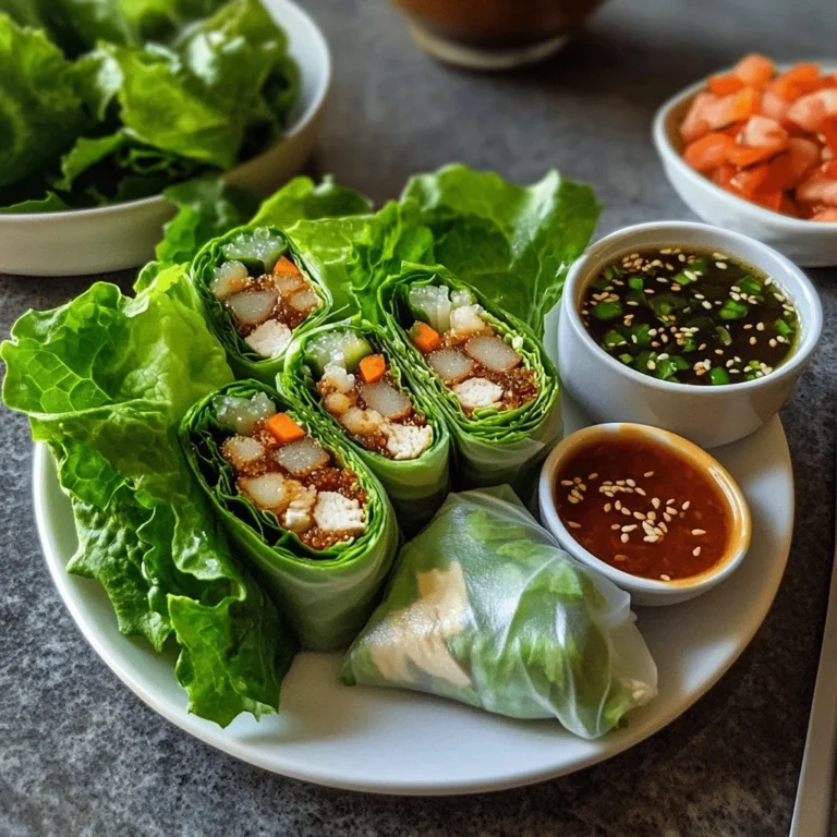 Lettuce Wrap Summer Rolls filled with fresh vegetables and herbs
