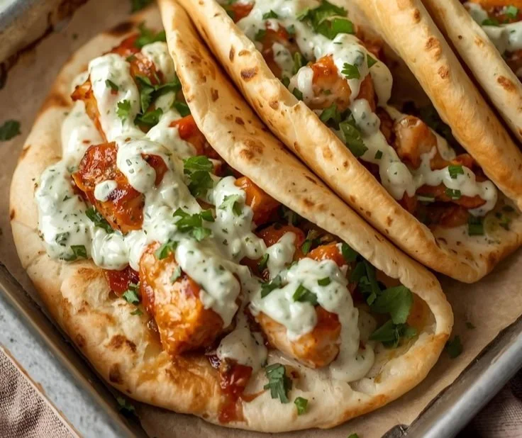 Sheet Pan Chicken Pitas with Herby Ranch Recipe