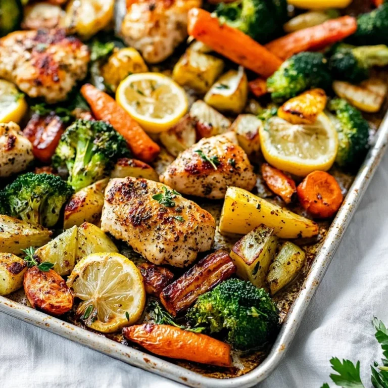 Sheet Pan Lemon Herb Chicken with fresh vegetables