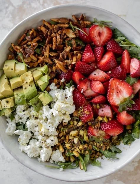 Strawberry Crunch Salad with Champagne Vinaigrette