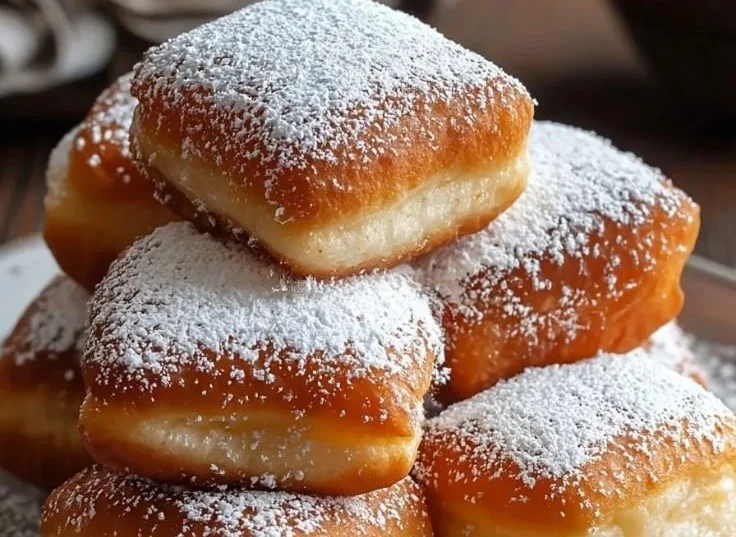 Delicious Vanilla French Beignets dusted with powdered sugar