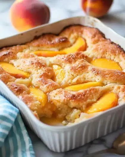 3-Ingredient Peach Dump Cake