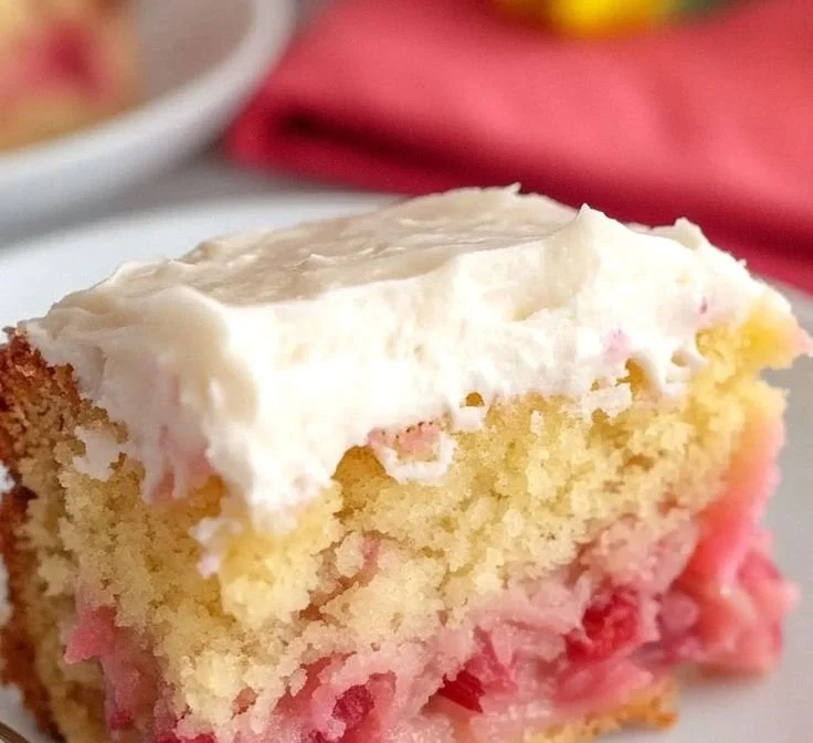 Best Rhubarb Cake with Cake Mix