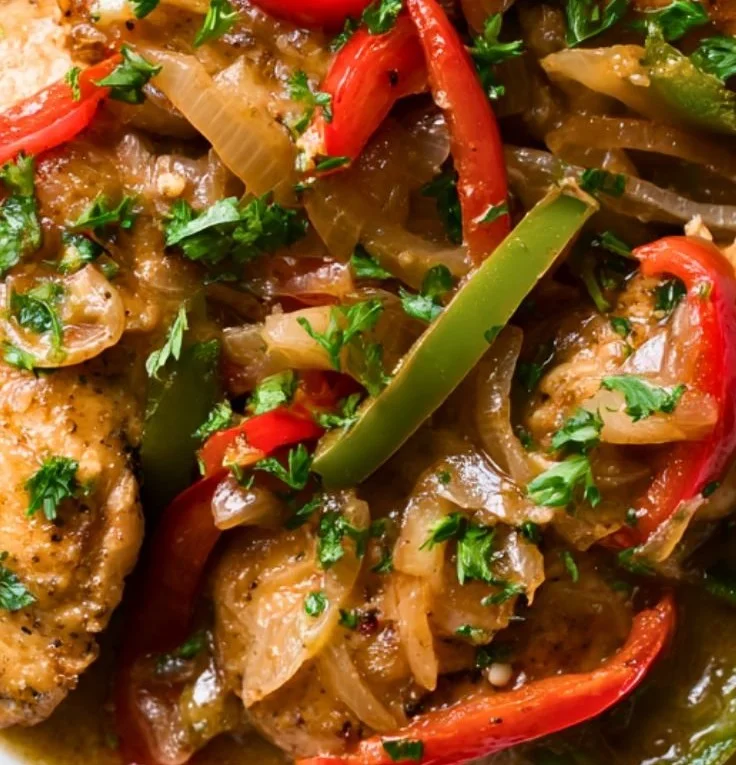 Smothered Chicken with Bell Peppers