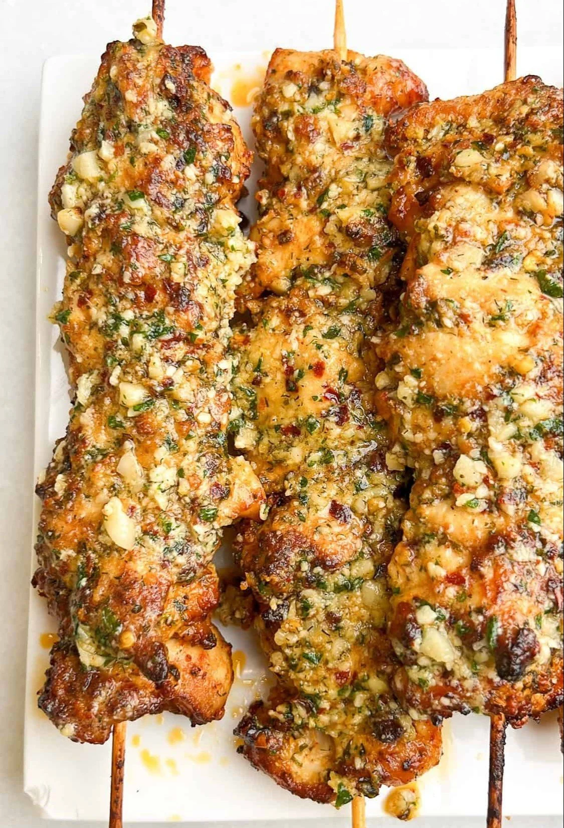 Ranch Garlic Parmesan Chicken Skewers