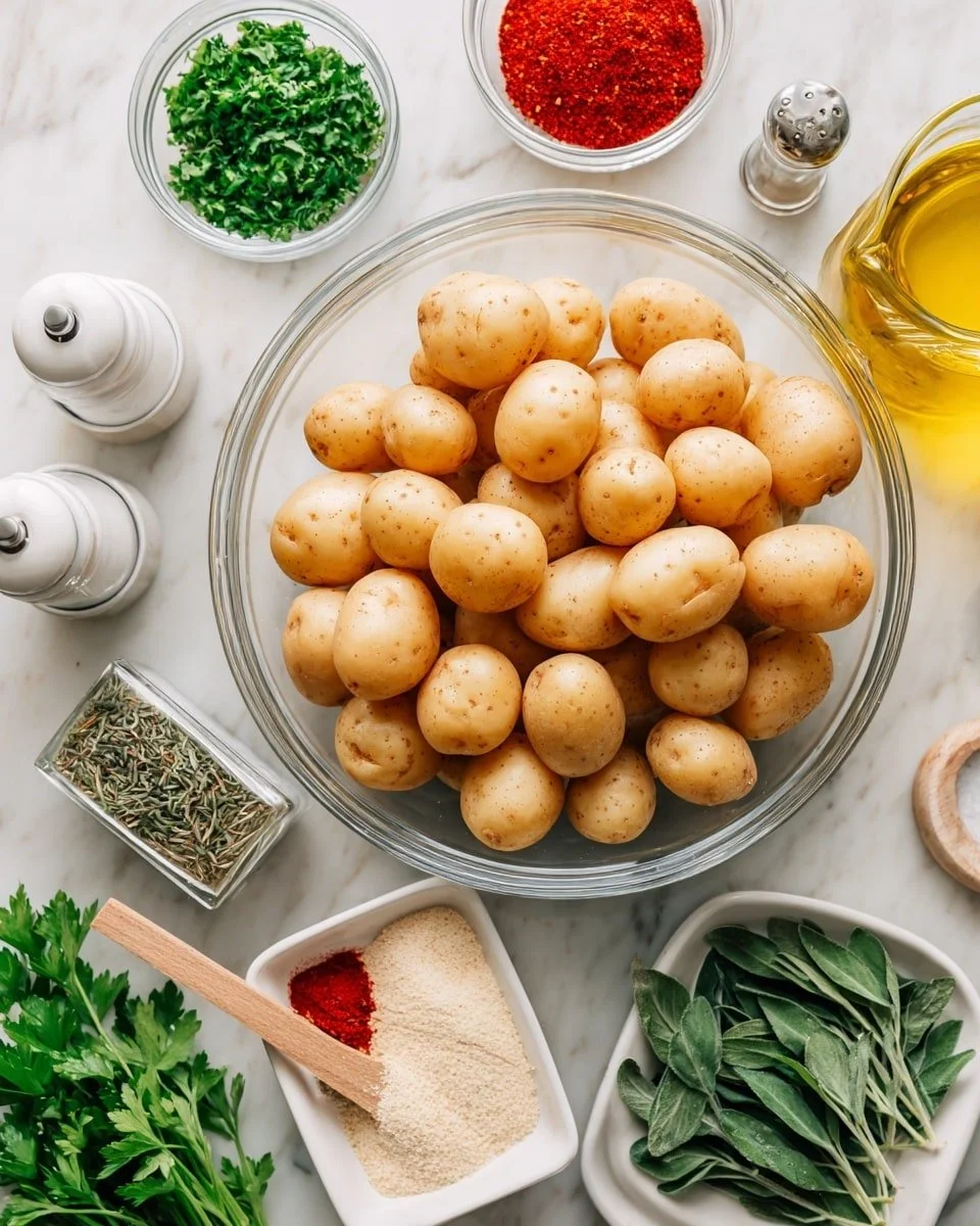 Roasted Baby Potatoes with Garlic, Thyme, and Basil