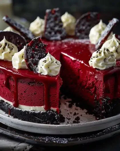 Vampire Bite Red Velvet Cheesecake