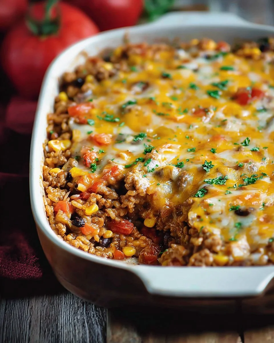 Cheesy Southwestern Ground Turkey Casserole - FlirtyFood