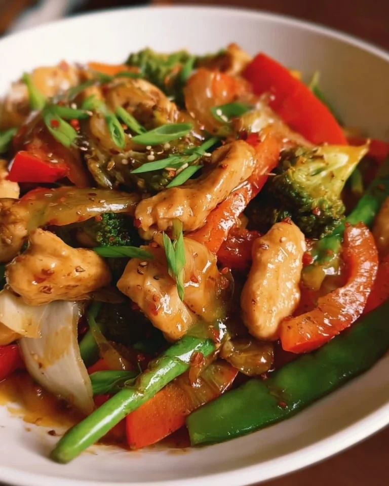Delicious Chicken & Vegetable Stir Fry served in a bowl