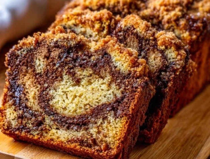Coffee Cake Banana Bread with Espresso Swirl