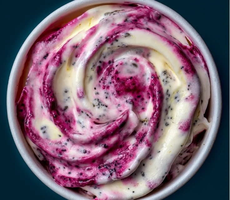 Creamy Homemade Frozen Yogurt with Berry Swirl