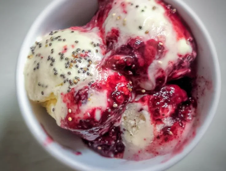 Creamy Homemade Frozen Yogurt with Berry Swirl