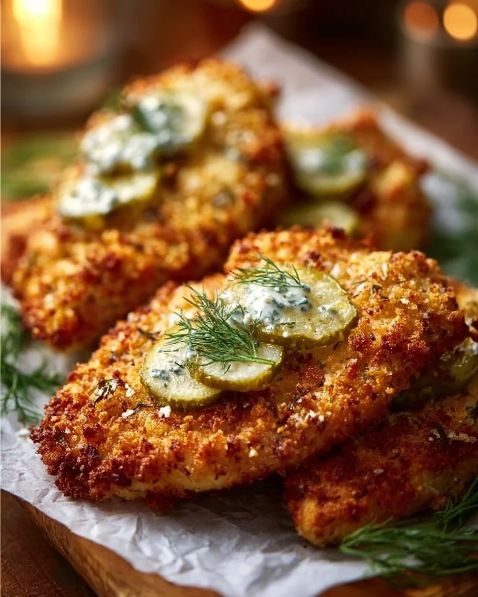 Crispy Dill Pickle Parmesan Chicken