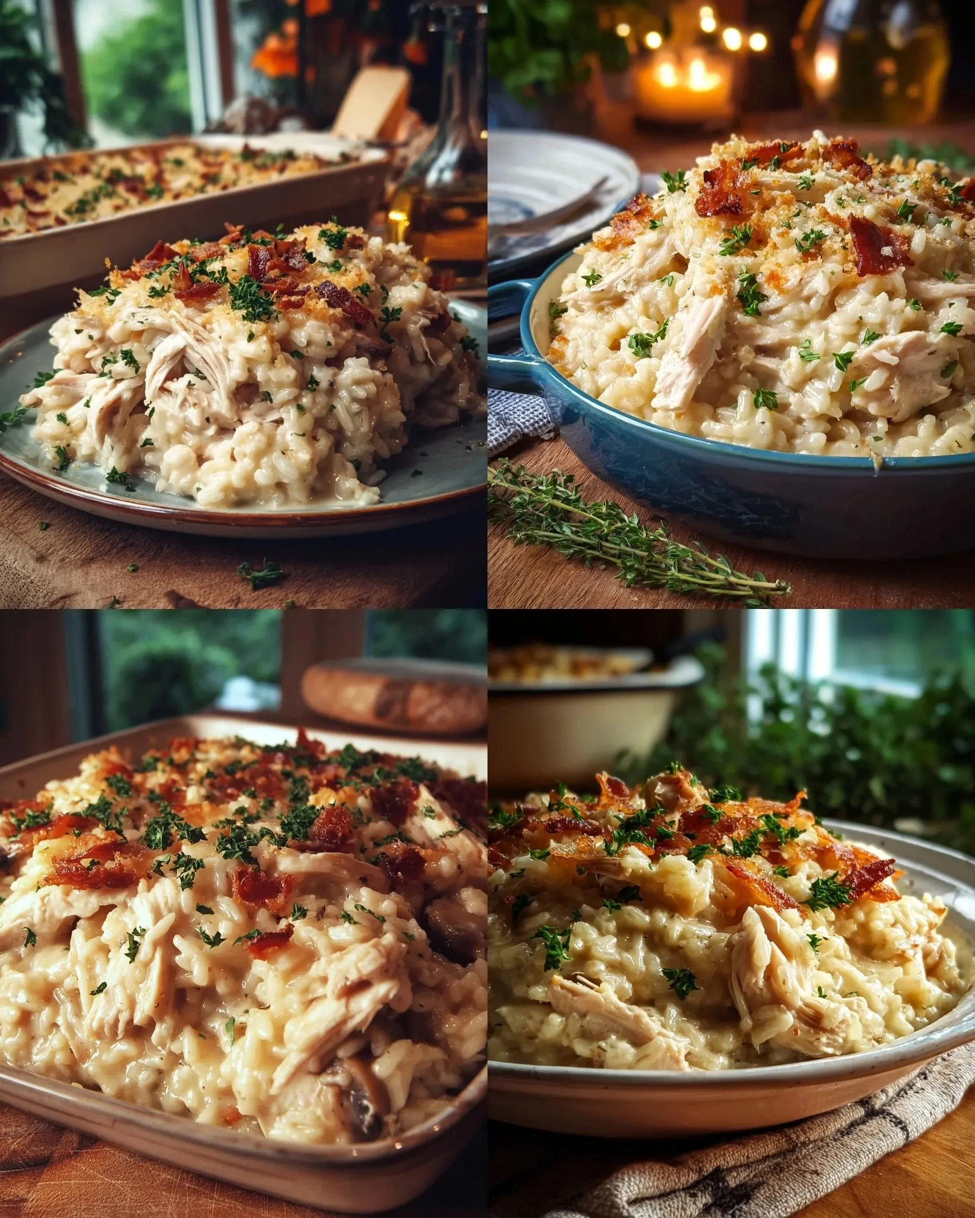 Dump-and-Bake Chicken Alfredo Rice Casserole