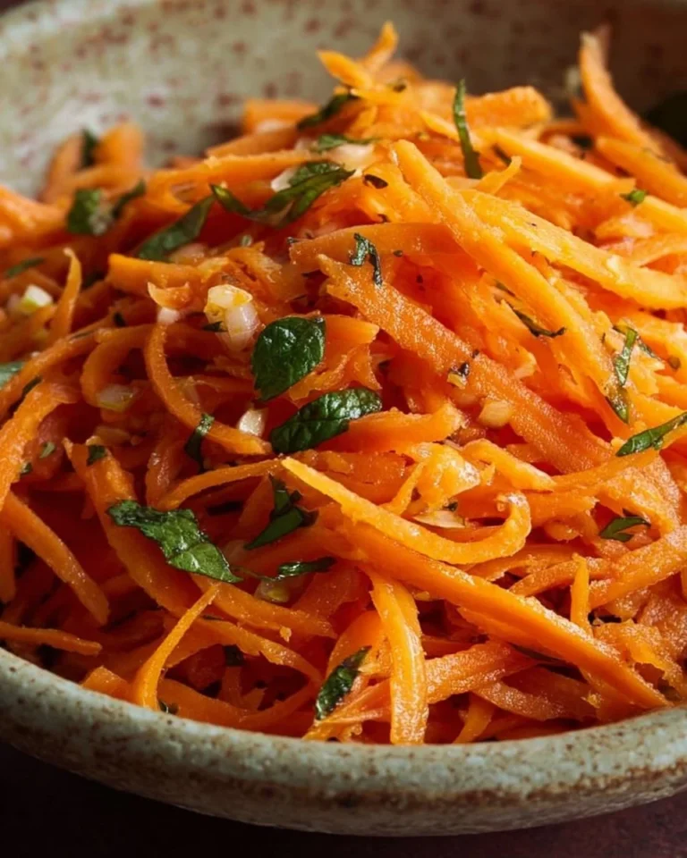 Fermented carrot ginger salad served in a bowl, showcasing vibrant colors and textures.