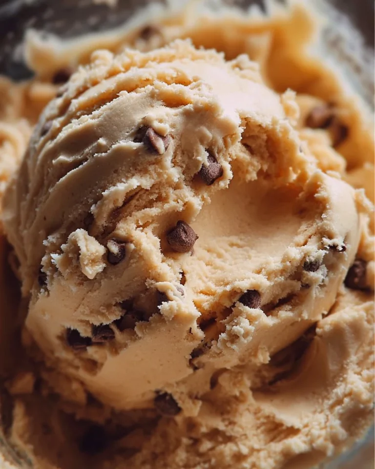 Bowl of Greek yogurt cookie dough with chocolate chips and a spoon.